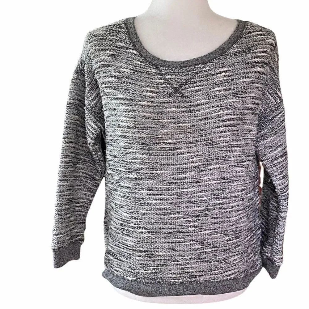 American Eagle Outfitters Women’s Gray White Knit Metallic Thread SZ S/P